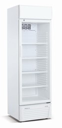 Bild von Kühlschrank weiß mit Glastür
