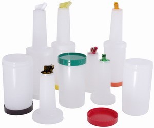 Bild von Getränkemix-/ Vorratsbehälter, 1 l Ausguss & Deckel: GRÜN, Behälter : Weiß
