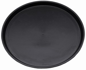 Bild von Tablett, Glasfaser Polyester, rund,schwarz,rutschfest 36 cm
