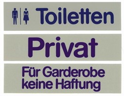 Bild von Schild "Toiletten"
