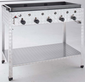 Bild von Gas Kombi Standbräter 5 Brenner; 980 x 530 x 830 mm; 20 kW
