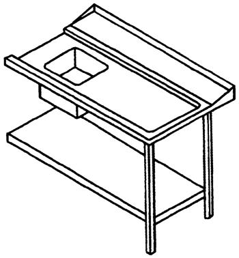 Bild von Zulauftisch, Anbau rechts, Becken links
