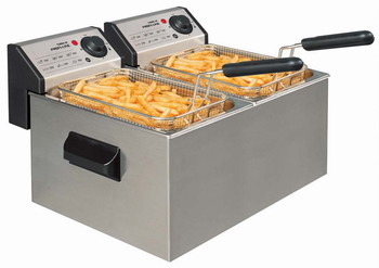 Bild von Elektro-Fritteuse 2 x 5 l; 496 x 393 x 280 mm; 230 V/2 x 3,2 kW
