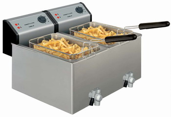 Bild von Elektro-Fritteuse 2 x 8 l; 539 x 483 x 363 mm; 230 V/2 x 3,3 kW
