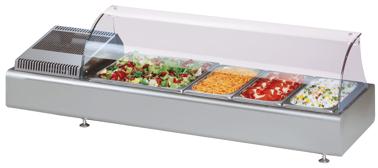 Bild von Kühlvitrine; gebogene Glasabdeckung
