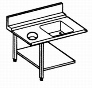 Bild von Zulauftisch 1300 x 780 x 850 mm
