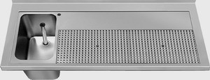 Hagola Schanktischabdeckung mit Abkantung, 1600x700x50mm