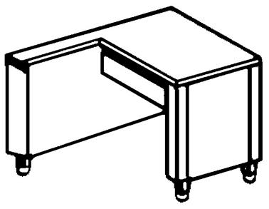 Bild von Kassenelement rechts, auf offenem Unterbau
