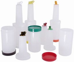 Bild von Getränkemix-/ Vorratsbehälter, 1 l Ausguss & Deckel: ORANGE, Behälter : Weiß
