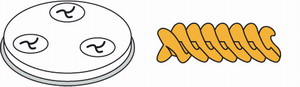 Picture of Pasta-Scheibe Ø 50 mm  Fusilli ; für MPF 1,5; für MPF 1,5, Fusilli Ø 9 mm
