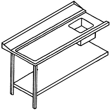 Bild von Zulauftisch, Anbau links, Becken rechts
