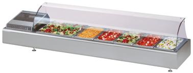Bild von Kühlvitrine; gebogene Glasabdeckung
