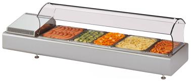 Bild von Warmvitrine; offene Glasabdeckung

