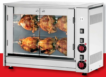 Bild von Wand-Hähnchengrill E-6P; Elektro; 700 x 360 x 530 mm; 230 V/2,8 kW
