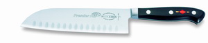 Bild von Santoku, japanisches Kochmesser, geschmiedet, Kullenschliff
