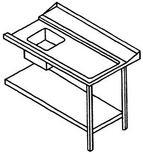 Bild von Zulauftisch, Anbau rechts, Becken links
