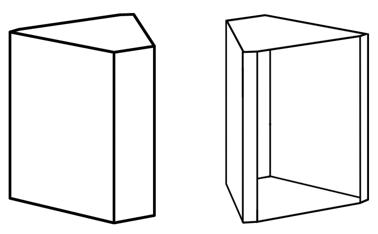 Bild von Eck-Element, innen, 45°, auf offenem Unterbau
