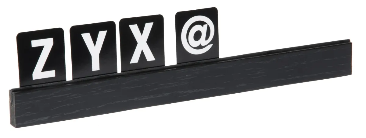 Bild von Buchstabenleiste schwarz