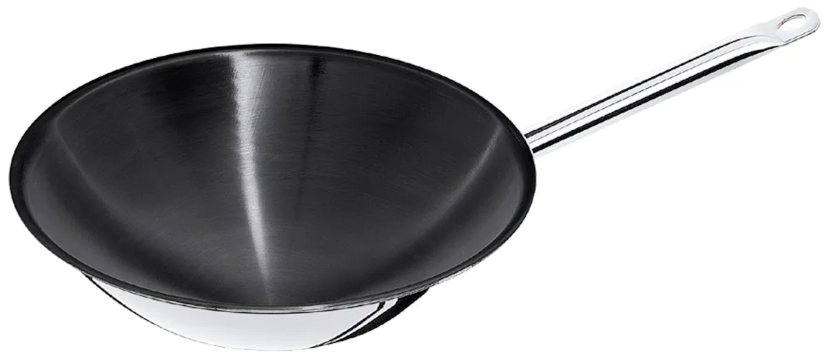 Picture of Wok Edelstahl mehrschichtig, runder Boden, Antihaft  
