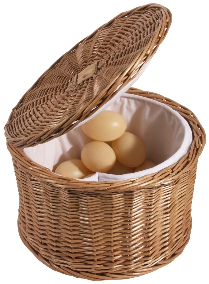 Picture of Eierkorb 26 cm aus Vollweide, innen gepolstert  