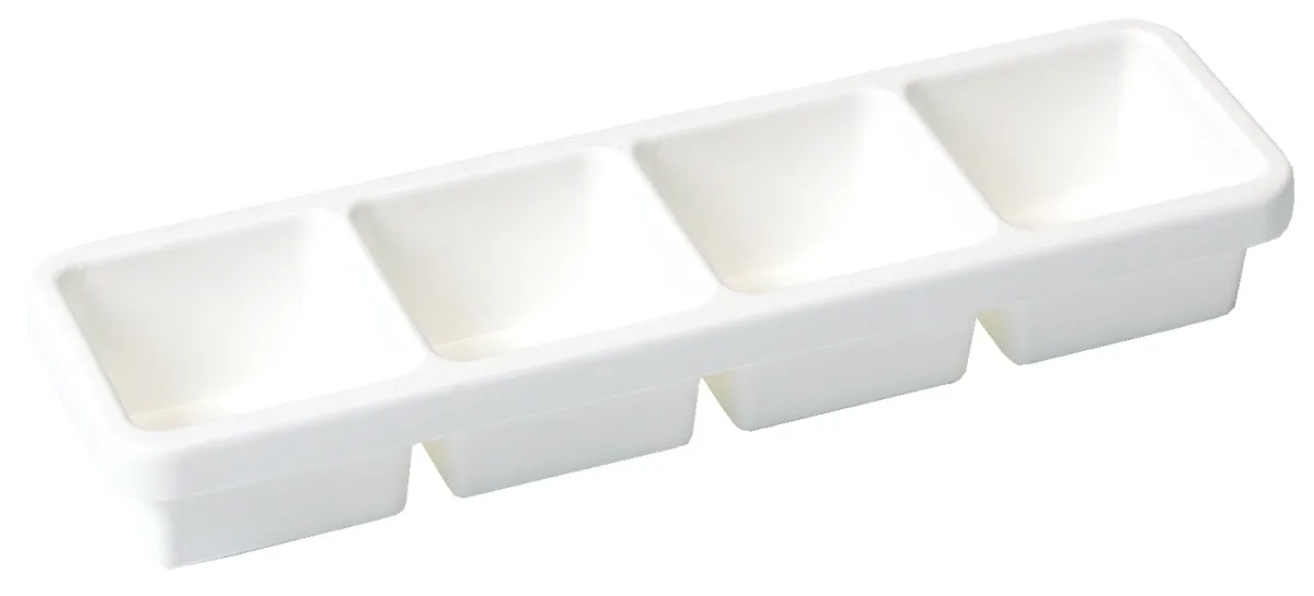 Bild von Gewürzbox 4 Fächer, PP weiß, 470 x 130 x 75 mm  