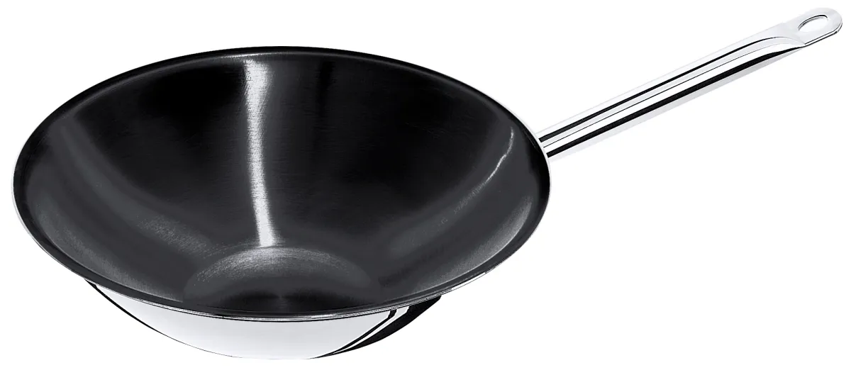 Picture of Wok Edelstahl mehrschichtig, flacher Boden, Antihaft  