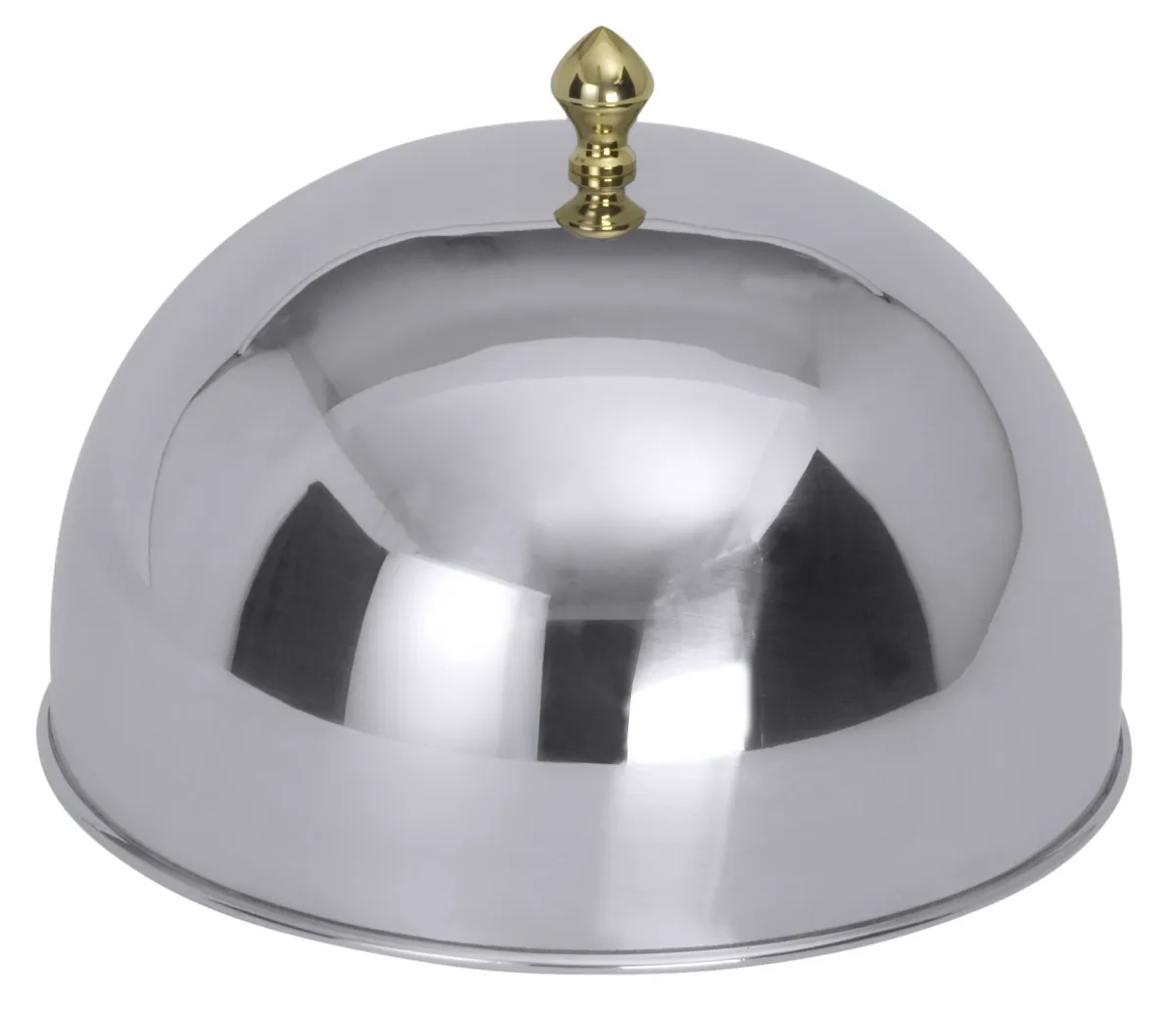 Bild von Speiseglocke 26 cm, mit vergoldetem Griffknopf  