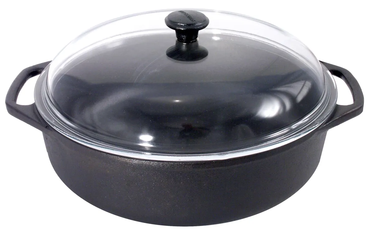 Picture of Eisenguss-Bräter rund 5,5 l, mit Glasdeckel 28 cm  