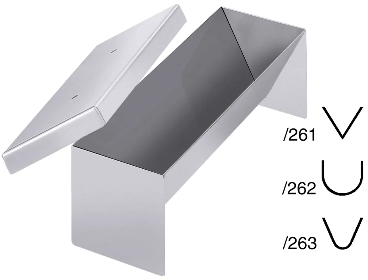 Bild von Pastetenform dreieck spitz, 26x8x7,5 cm, mit Deckel  
