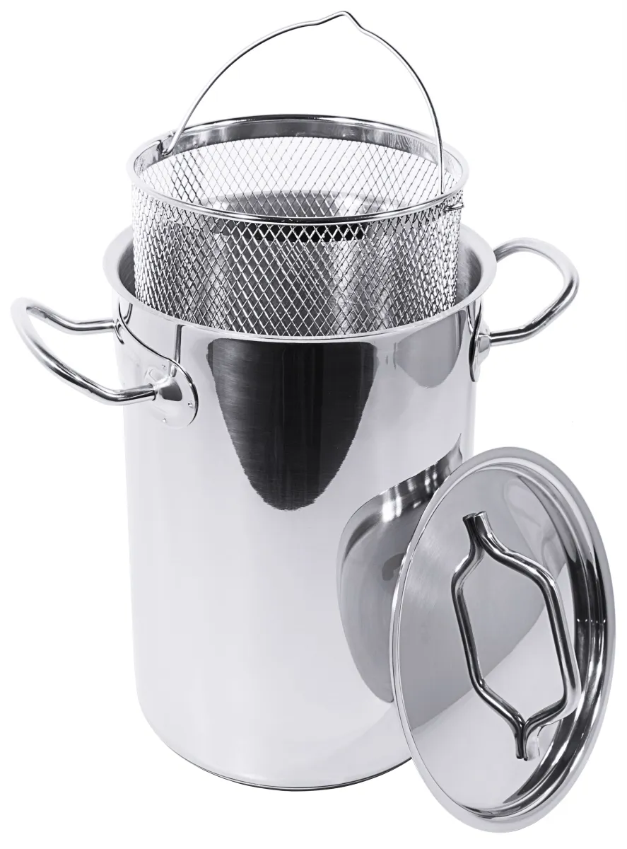 Bild von Spargeltopf 16 cm, 23,5cm hoch, mit Deckel und Einsatz  