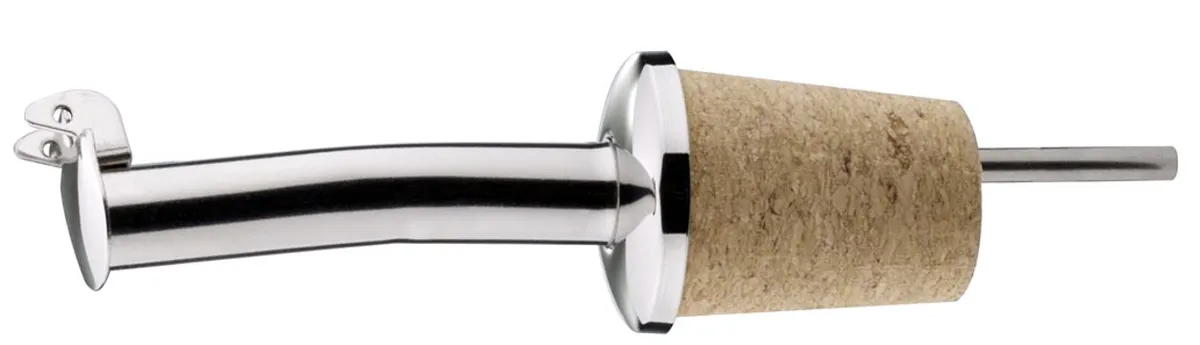 Bild von Flaschenausgießer 9 cm, Naturkorken mit Luftrohr und Kläppchen  