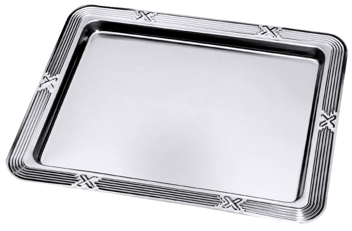 Picture of GN-Tablett 1/2 mit Dekor-Rand, Chromstahl  