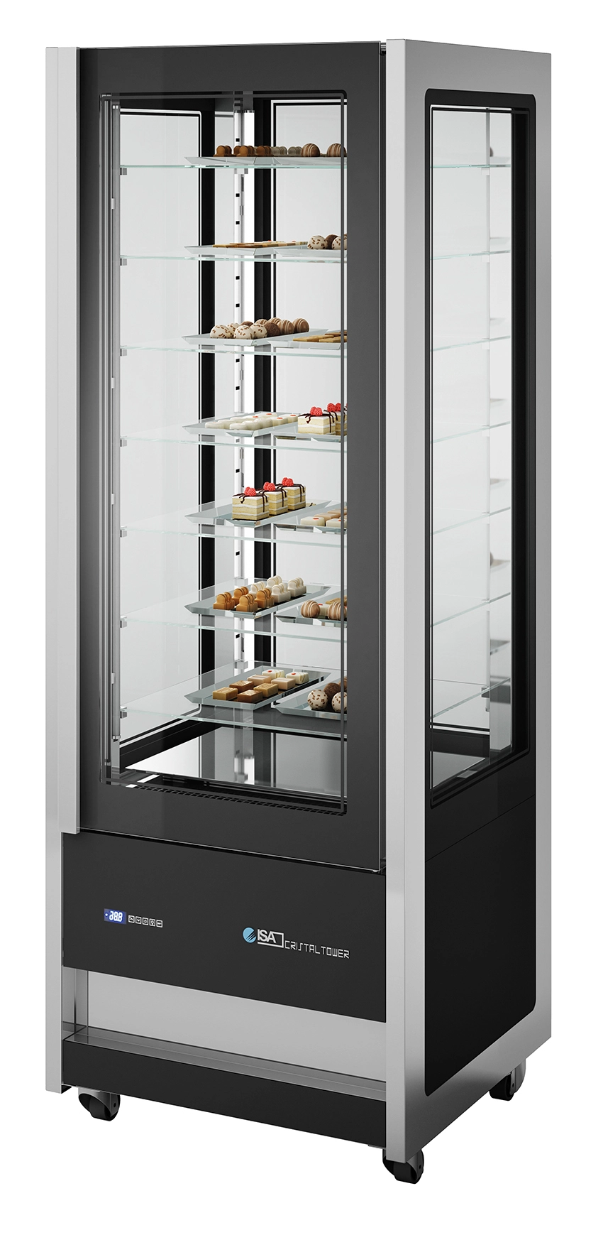 Bild von Panorama-Kühlvitrine CRISTAL TOWER 750 RV TN BLACK