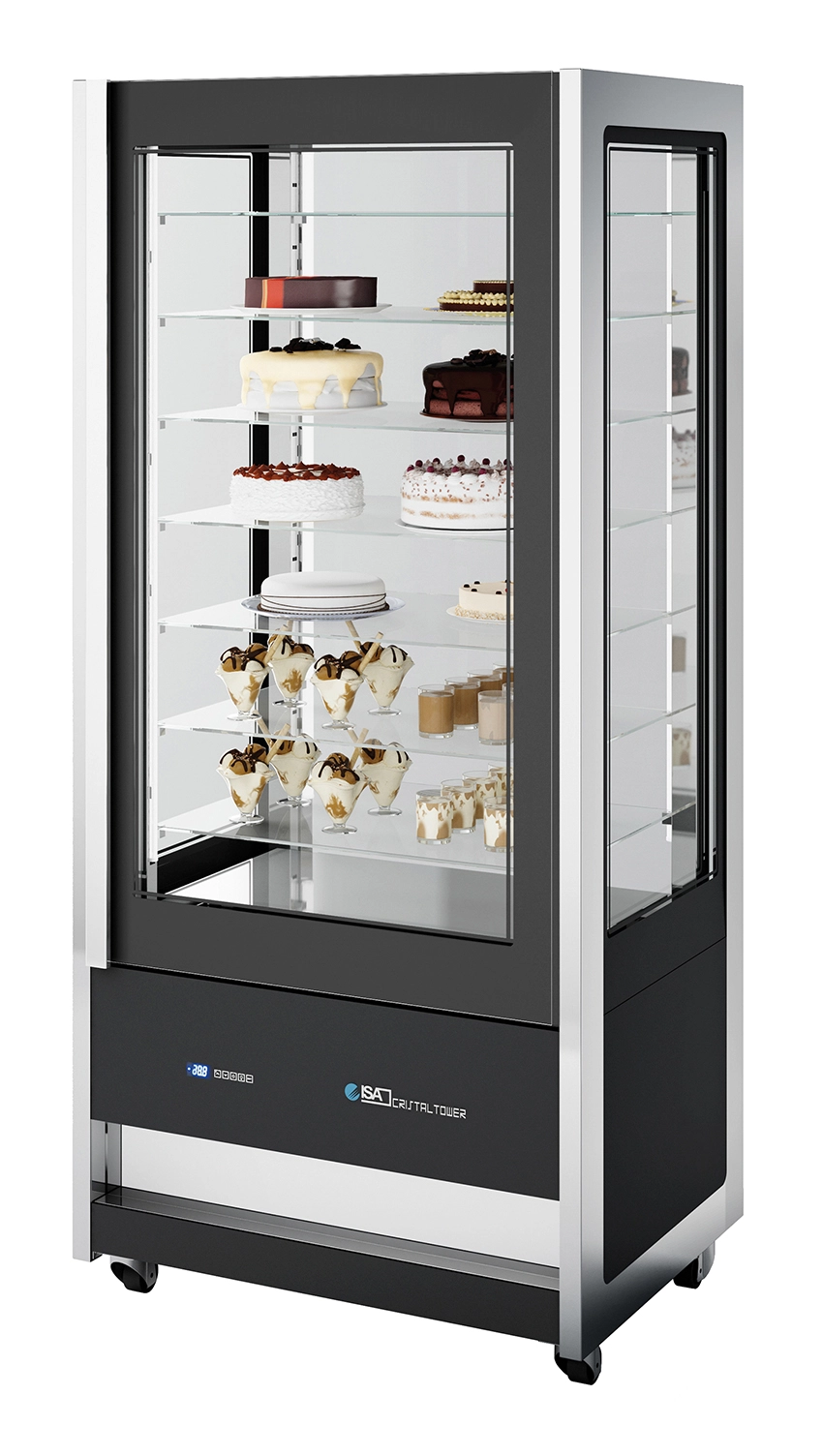 Bild von Panorama-Kühlvitrine CRISTAL TOWER 930 RV TN BLACK