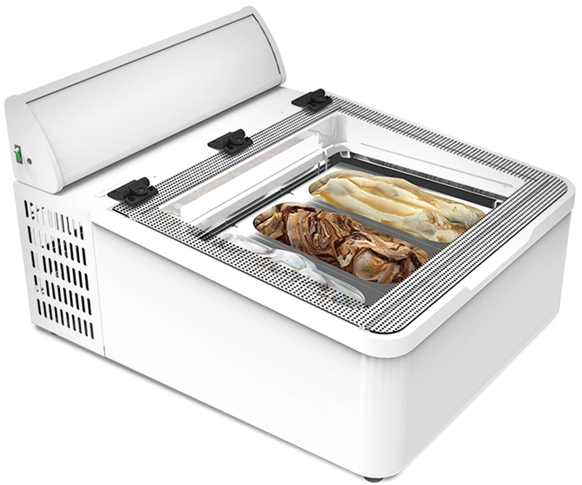 Bild von Auftisch-Vitrine MINI CREAM 3V LED CP WEISS