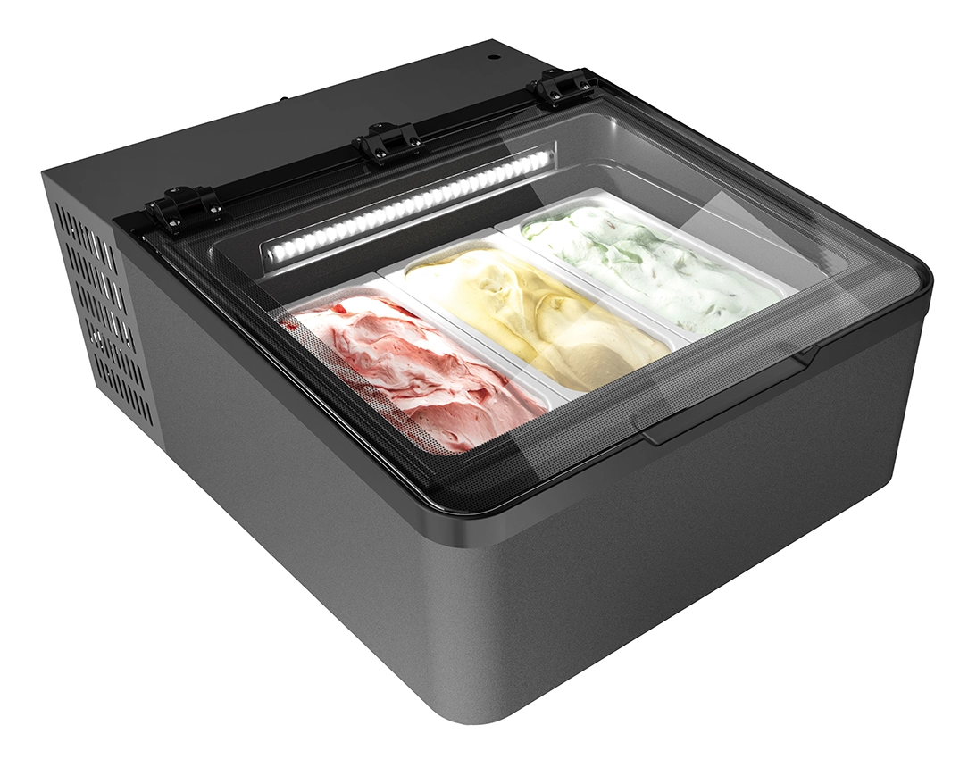Bild von Auftisch-Vitrine MINI CREAM 3V LED GRAU