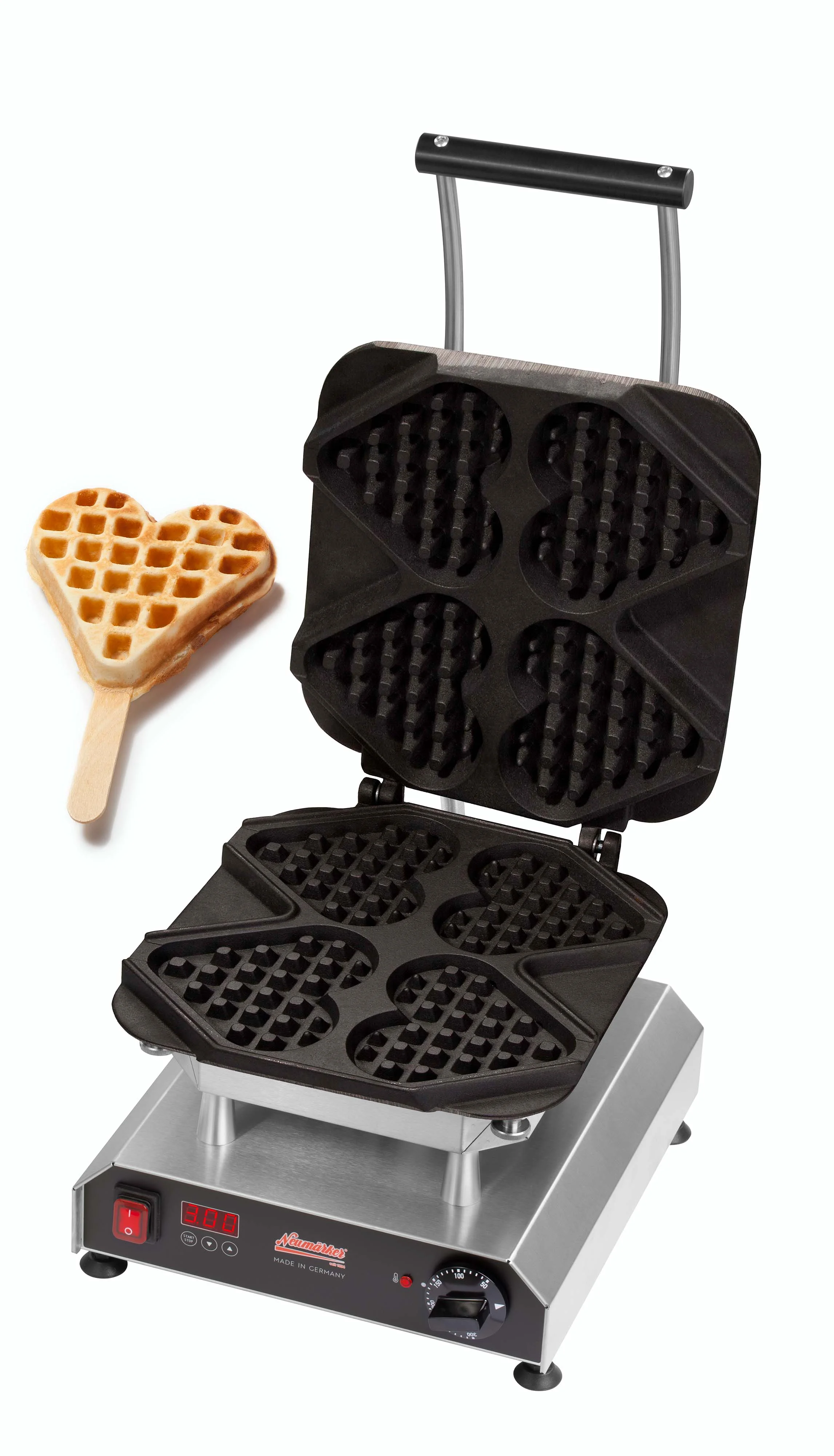 Bild von Neumärker Waffeleisen Thermocook® inkl. Waffel-Herz am Stiel Wechselplatten