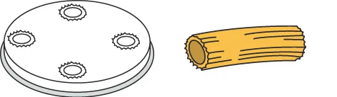 Bild von Pasta-Scheibe Ø 50 mm Maccheroni für Nudelmachine PF15E