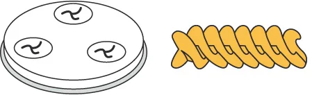 Bild von Pasta-Scheibe Ø 57 mm Fusilli für Nudelmachine PF25E/PF40E