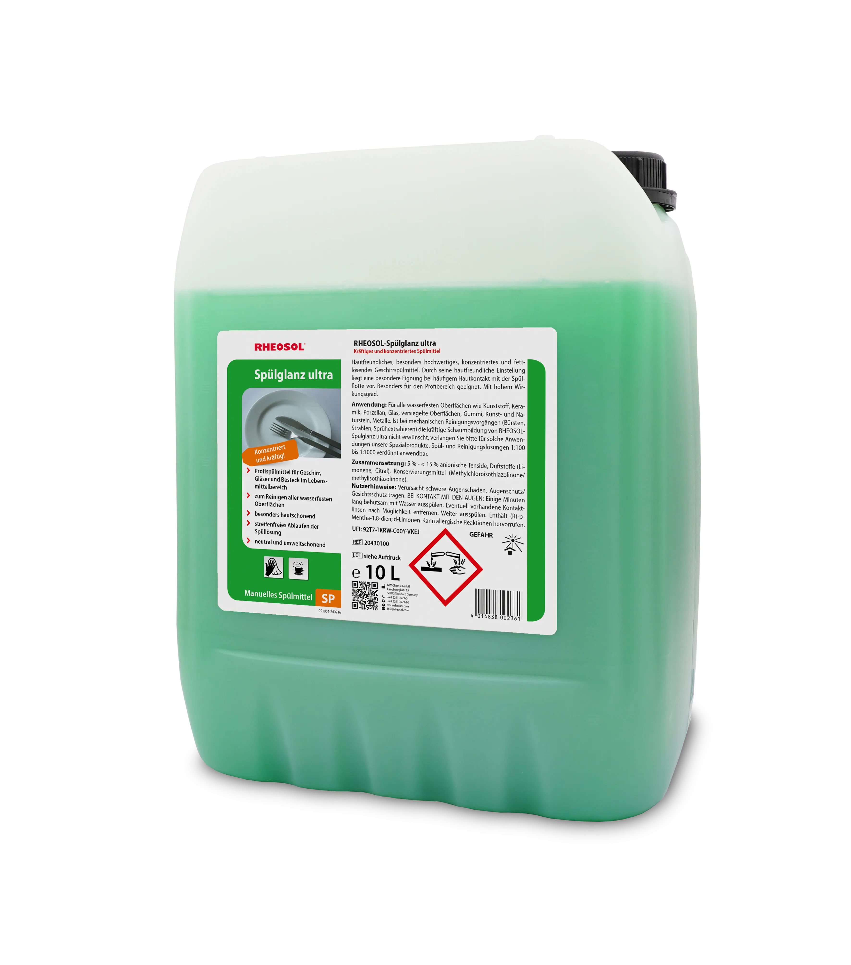 Bild von RHEOSOL-Spülglanz ultra Kanister 10 Liter