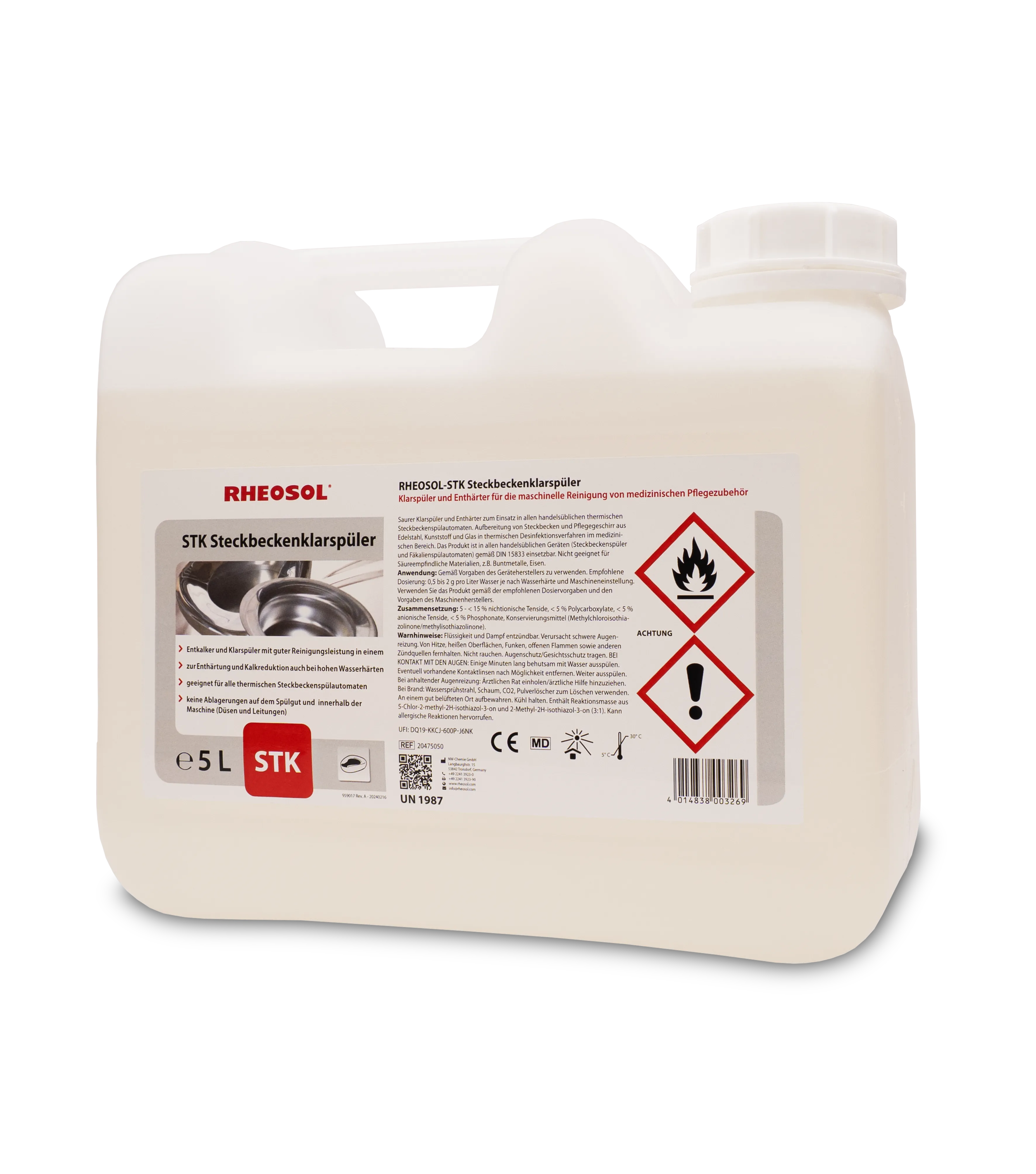 Bild von RHEOSOL-STK Steckbeckenklarspüler Kanister 5 Liter
