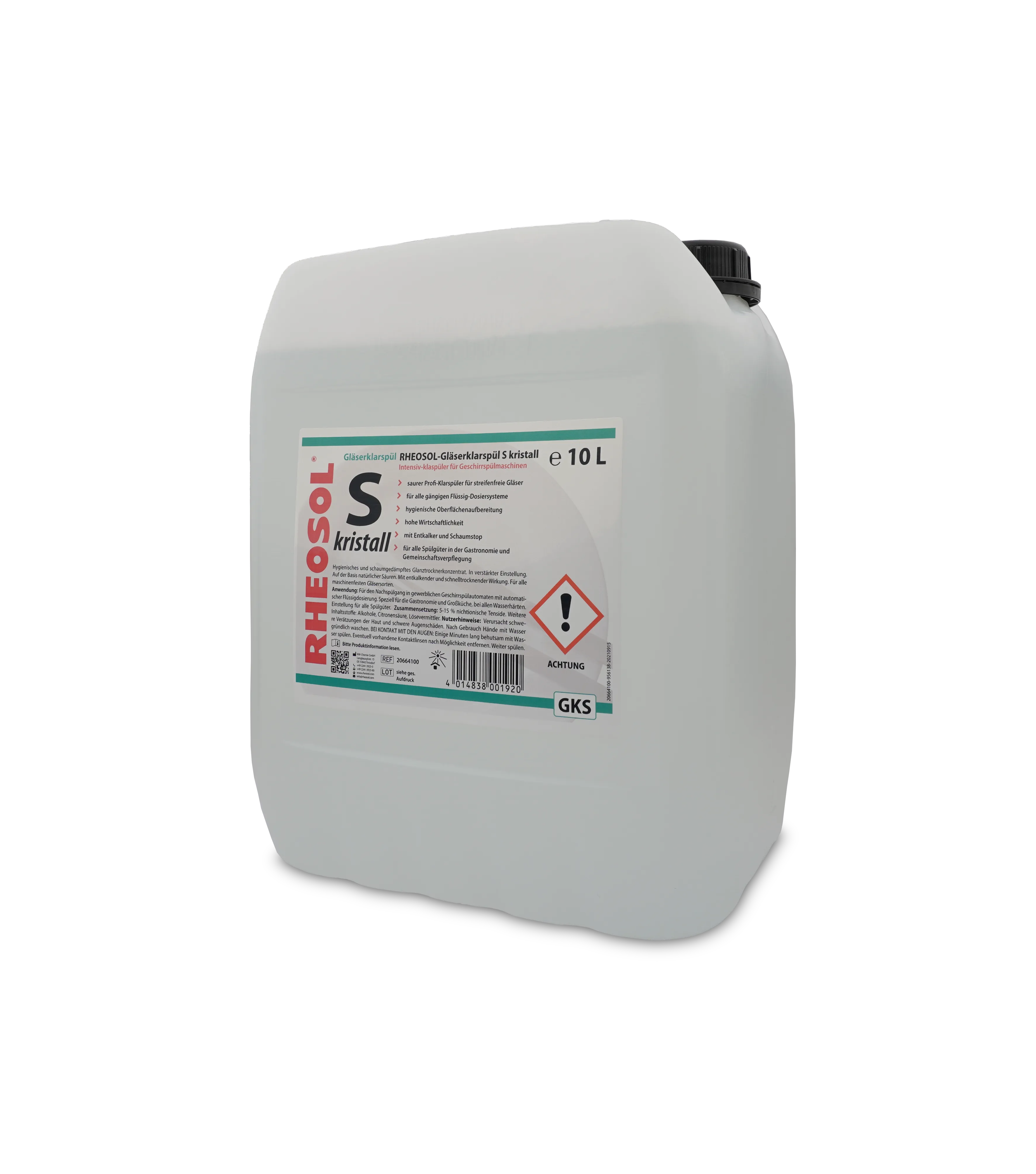 Bild von RHEOSOL-Gläserklarspül S kristall Kanister 10 Liter
