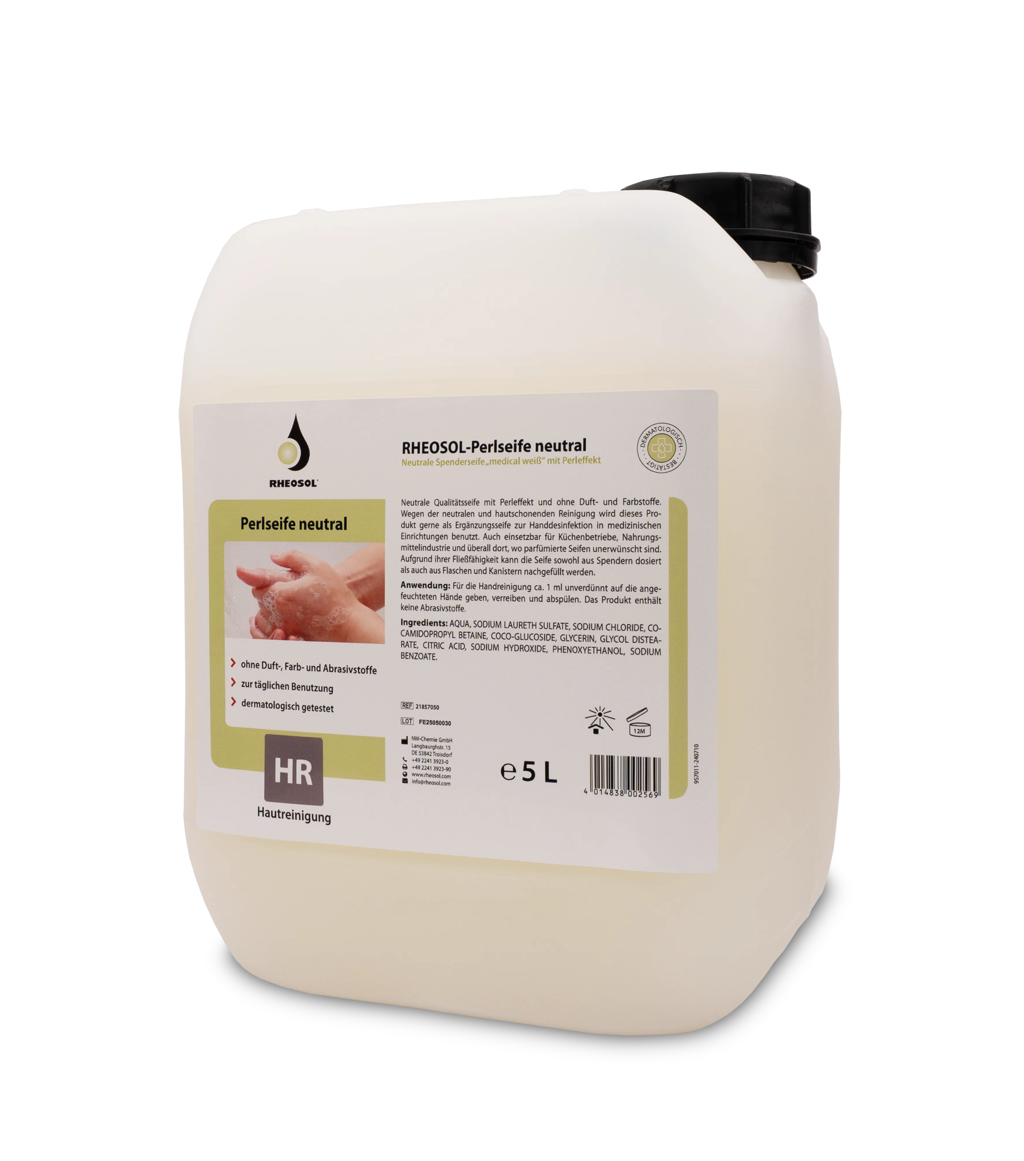 Bild von RHEOSOL-Perlseife neutral Kanister 5 Liter