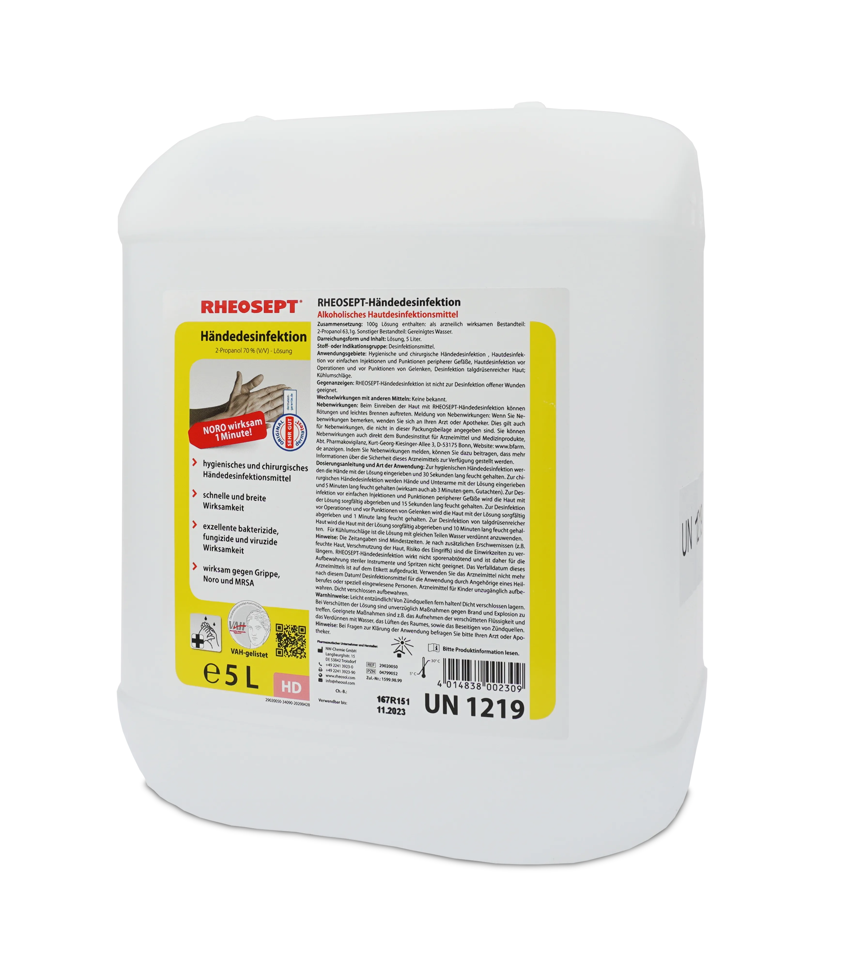 Bild von RHEOSEPT-Händedesinfektion Kanister 5 Liter