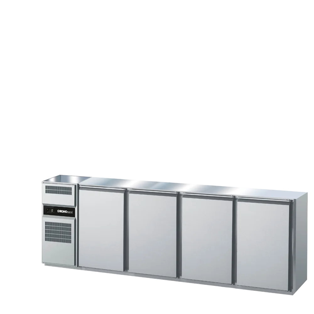 Bild von Getränketheke GN 1/1, 1 Becken links, 4 Türen, ohne Abdeckung, Zentralkühlung - 2600x656x930 mm