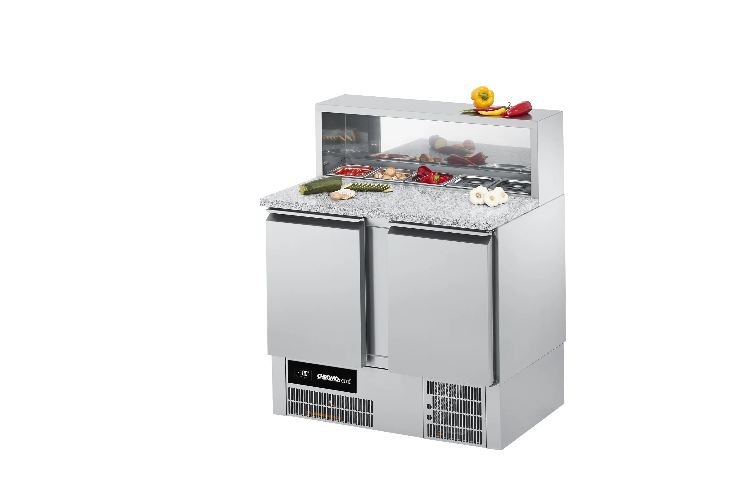 Bild von Belegstation / Pizzakühltisch Br 795, GN 1/1, 2 Türen - 950x680x830/1120 mm