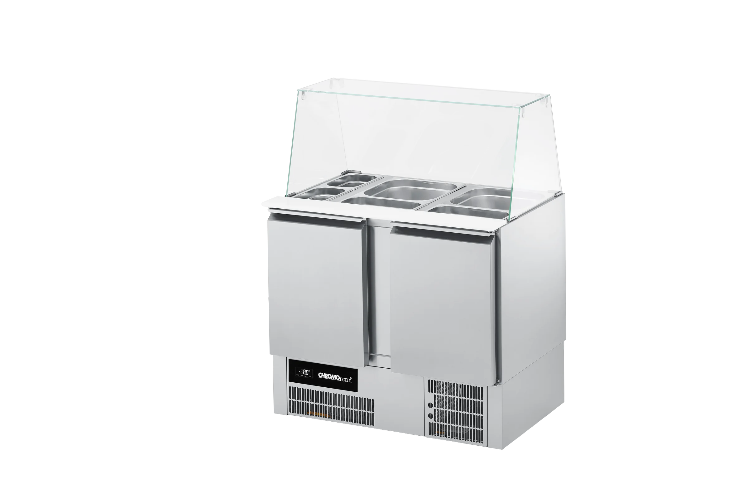 Bild von Saladette Br 795, GN 1/1, Glasaufsatz, 2 Türen - 950x680x815/1200 mm