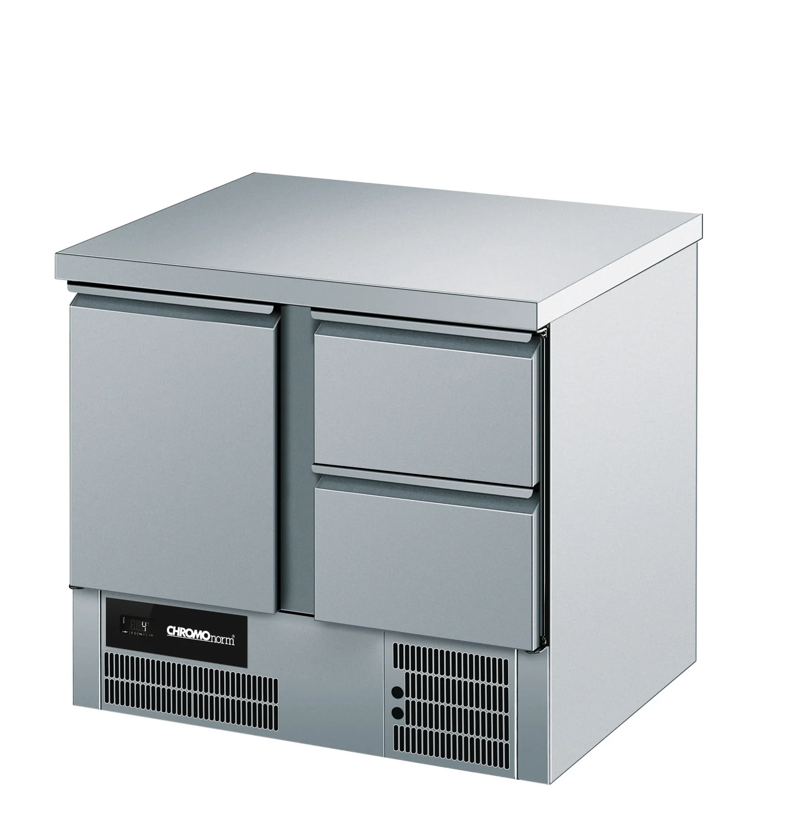 Bild von Kühltisch Br 795, GN 1/1, 1TR, 2 Züge 1/2, mit Tischplatte allseits ab - 950x700x850 mm