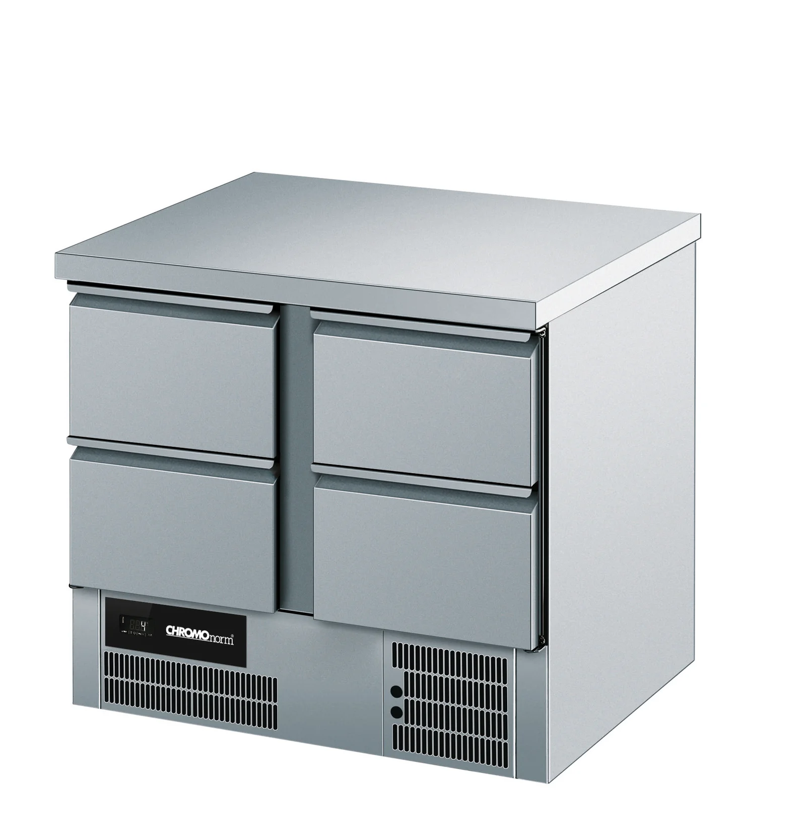 Bild von Kühltisch Br 795, GN 1/1, 4 Züge 1/2, mit Tischplatte allseits ab - 950x700x850 mm