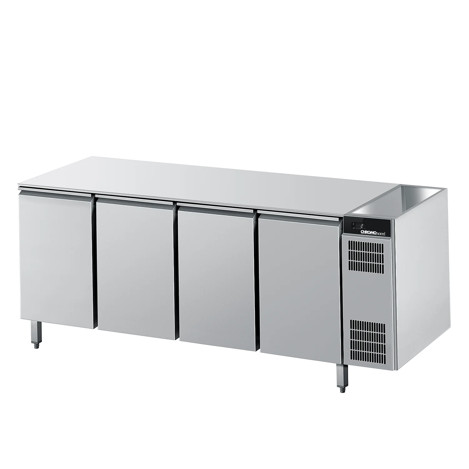 Bild von Kühltisch GN 1/1, ohne Tischplatte, Zentralkühlung - 2096x675x 800 mm